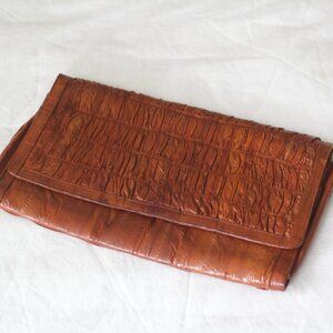 Vintage Large 100% Eel Leather Clutch